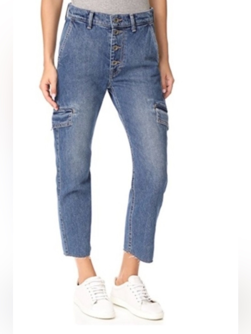 Vince Blue Cropped Cargo Jeans